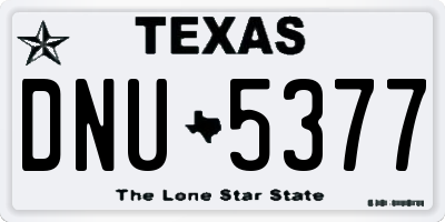 TX license plate DNU5377