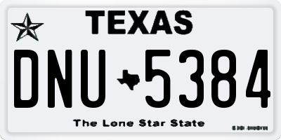 TX license plate DNU5384