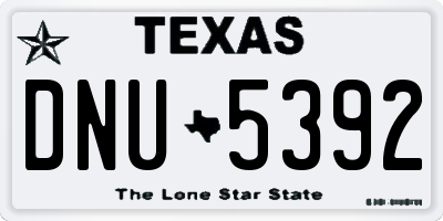 TX license plate DNU5392