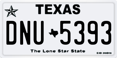TX license plate DNU5393