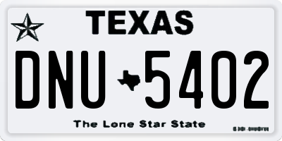 TX license plate DNU5402