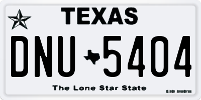 TX license plate DNU5404