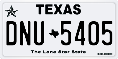 TX license plate DNU5405