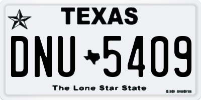 TX license plate DNU5409