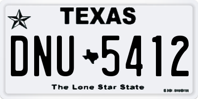 TX license plate DNU5412