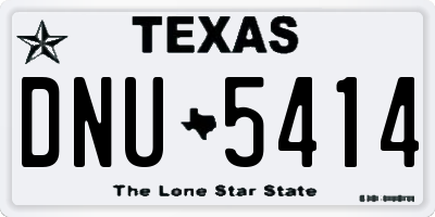 TX license plate DNU5414
