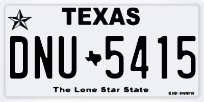 TX license plate DNU5415