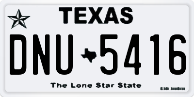 TX license plate DNU5416
