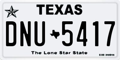 TX license plate DNU5417