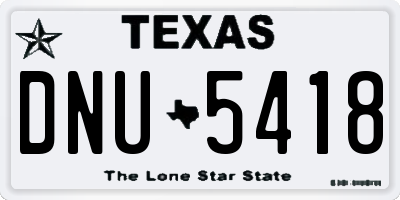 TX license plate DNU5418