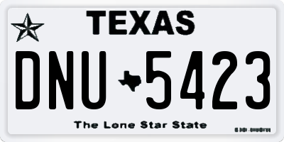 TX license plate DNU5423