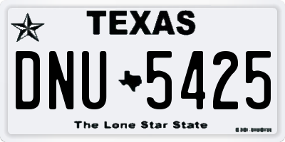 TX license plate DNU5425