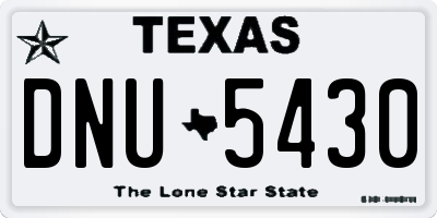 TX license plate DNU5430