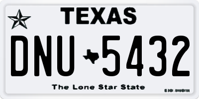 TX license plate DNU5432