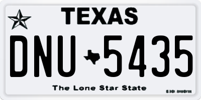TX license plate DNU5435