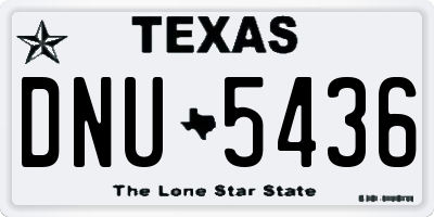 TX license plate DNU5436