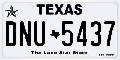 TX license plate DNU5437