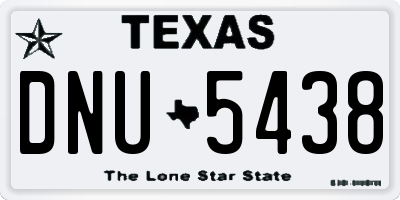 TX license plate DNU5438