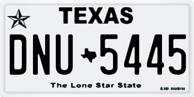 TX license plate DNU5445