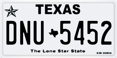 TX license plate DNU5452