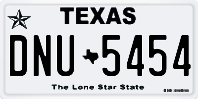TX license plate DNU5454