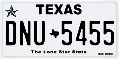 TX license plate DNU5455