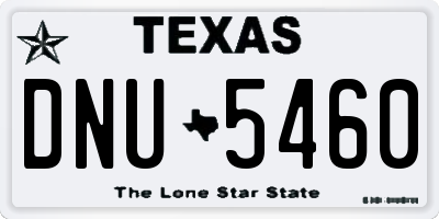 TX license plate DNU5460