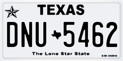 TX license plate DNU5462