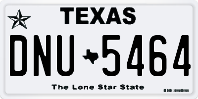 TX license plate DNU5464