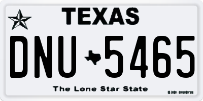 TX license plate DNU5465