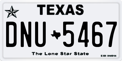TX license plate DNU5467