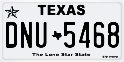 TX license plate DNU5468