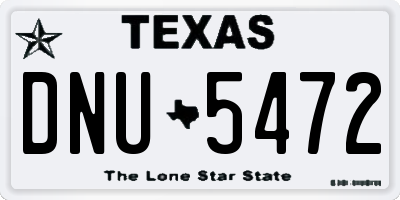 TX license plate DNU5472