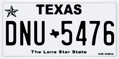 TX license plate DNU5476