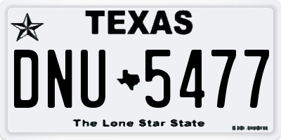 TX license plate DNU5477