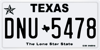TX license plate DNU5478