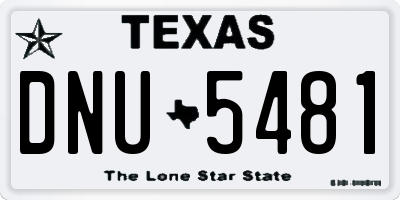 TX license plate DNU5481