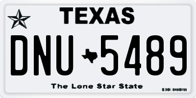 TX license plate DNU5489