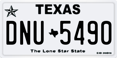TX license plate DNU5490
