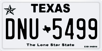 TX license plate DNU5499