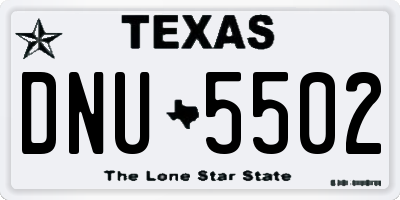 TX license plate DNU5502