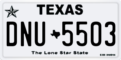 TX license plate DNU5503