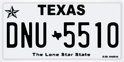 TX license plate DNU5510