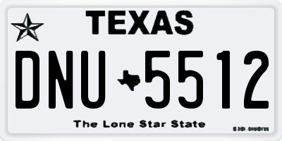 TX license plate DNU5512