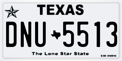 TX license plate DNU5513