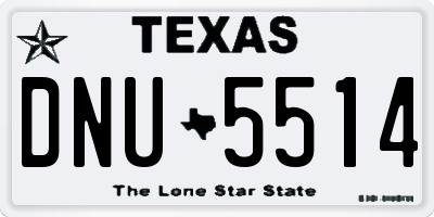 TX license plate DNU5514