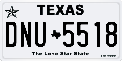 TX license plate DNU5518