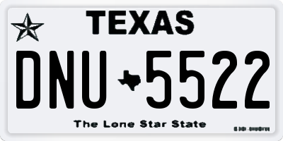 TX license plate DNU5522