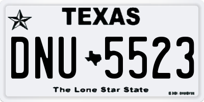 TX license plate DNU5523