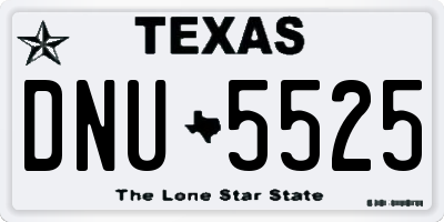 TX license plate DNU5525